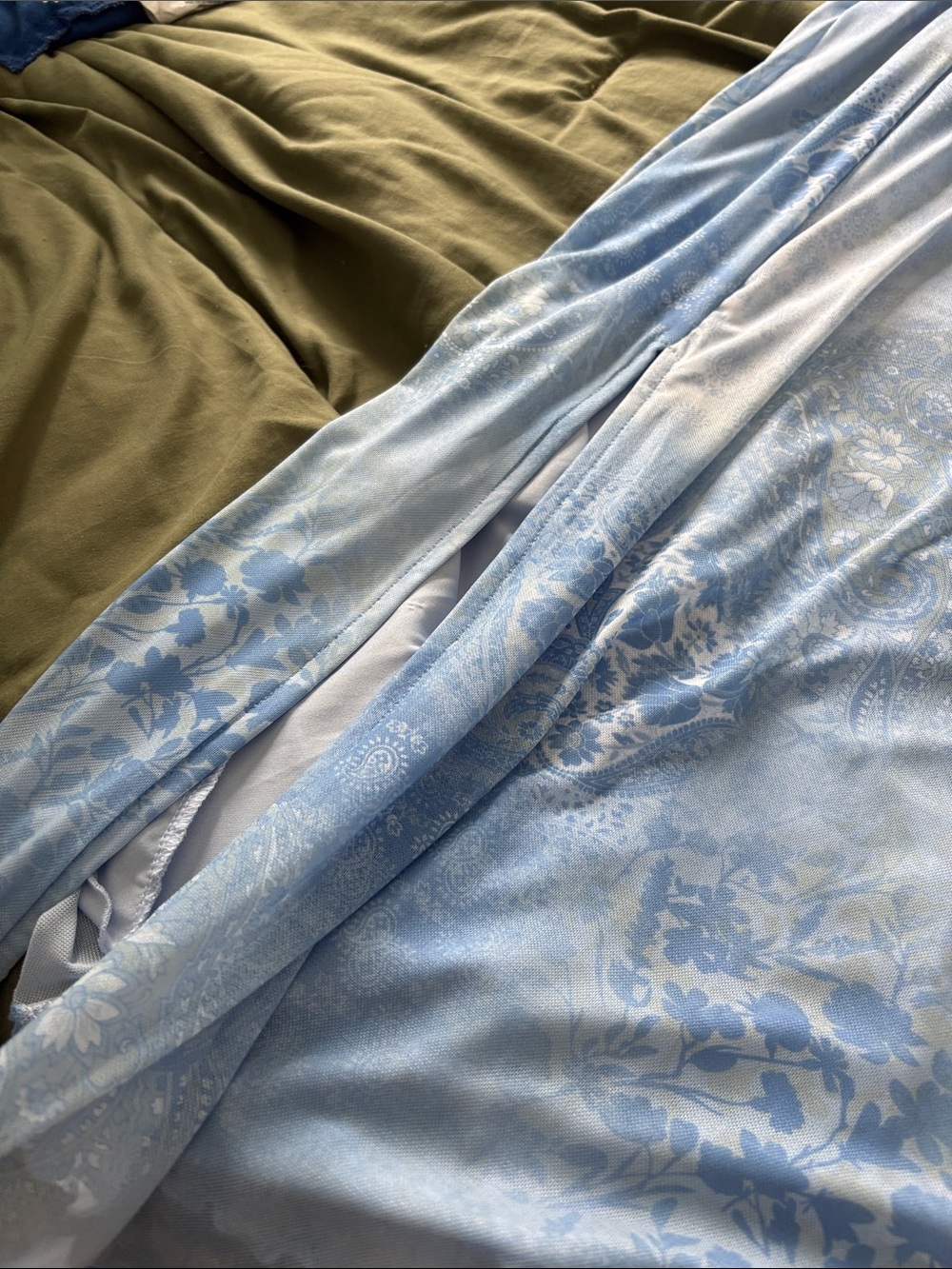 Ardene Light Blue Printed Slip Nightgown with Tie-Front - Picture 2 of 3